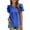 Blue, variant on Fesfesfes Womens Shirt Womens Fashion Short Sleeves Round Neck Solid Color Loose Tops Blouse Knitted Sweater Women Short Sleeve Shirt L(US:8)