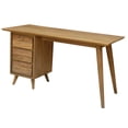 thumbnail image 5 of Recycled Teak Wood Retro Writing Desk with 3 Drawers for Home and Office, 5 of 5
