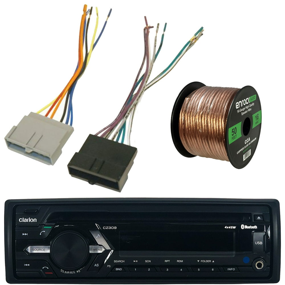 Clarion CZ309 Single DIN AM/FM Radio Stereo USB AUX CD Player Car Audio