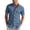 Sky Blue, variant on Mens Burron Down Dress Shirts Casual Short Sleeve Fashion Work Shirt V Neck Lightweight Loose Trendy Business Blouse Top