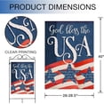 thumbnail image 2 of God Bless the USA Memorial Day Garden Flag Double Sided, American July 4th Red Blue White Star Stripe Decorative House Yard Outdoor Large Decor, Summer Patriotic Home Outside 28 x 40, 2 of 6