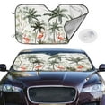 thumbnail image 2 of Balery Flamingo Palm Trees Windshield Sun Shade, Car Front Window Sunshade Cover ,Automotive Interior Portected Blocks Uv Rays For Car Pickup Truck Suv Accessories- Medium, 2 of 7