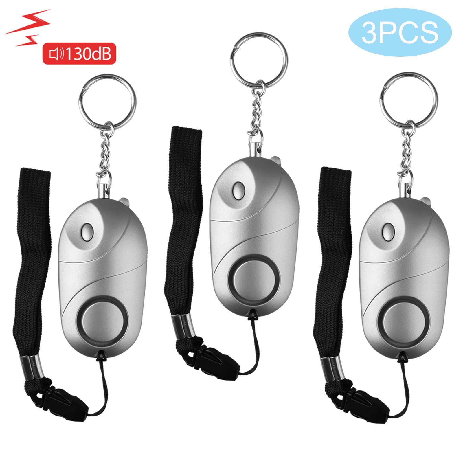 TSV 3/2/1Pack Safesound Personal Alarm Keychain, 130dB Personal Safety