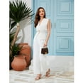 thumbnail image 4 of PUWEI Women's V Neck Vest Top Single Button Sleeveless Summer Knit Vest Pullover Tank Top, 4 of 7