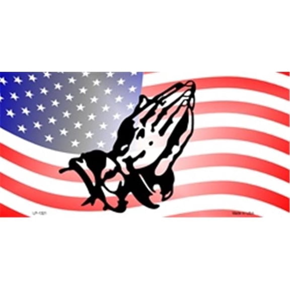 American Flag with Praying Hands License Plates Tags