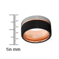thumbnail image 4 of Metal Masters Tungsten Wedding Band Ring 12mm for Men Black Rose Goldtone Pipe-Cut 11, 4 of 7