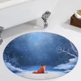 thumbnail image 3 of Cartoon Colorful Fox Round Area Rugs for Bedroom Living Room, 4FT Soft Comfy Indoor Circle Carpets, Floor Mat, 3 of 6