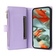 thumbnail image 3 of Allytechgroup Flip Wallet Phone Case for Google Pixel 9 Pro XL, Shockproof Case with Credit Card Slot Shoulder Strap Lanyard Zipper PU Leather Phone Case for Women Girls, Purple, 3 of 9