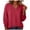 #414-Red, variant on Warop Women's V Neck 3/4 Sleeve Tops Solid Color Ruched Basic Business T Shirts Casual Loose Pullover Blouses
