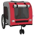 thumbnail image 3 of vidaXL Pet Bike Trailer Red and Grey Oxford Fabric and Iron, 3 of 5