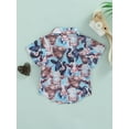 thumbnail image 5 of Boy Summer Shirt, 1-5Years Old Cartoon Pattern Printed Kid Lapel Neck Short Sleeve Tops Button Down Clothing for Children, 5 of 10