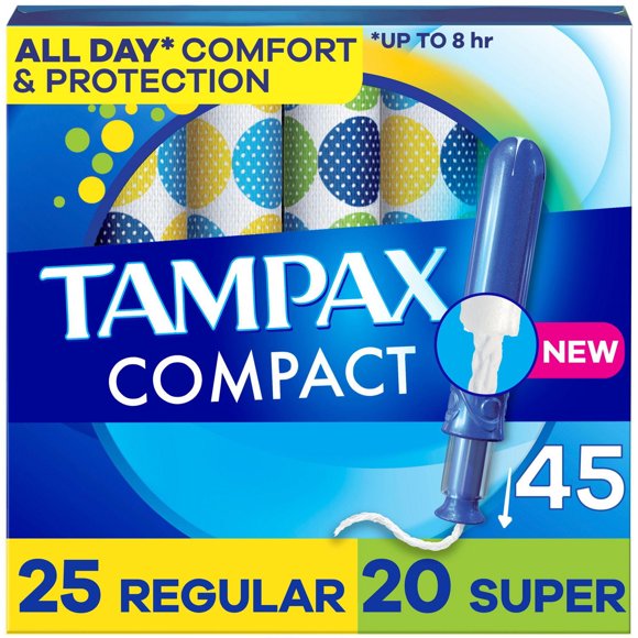Tampax Compact Pearl Ensemble Multiple de Tampons, avec Tresse LeakGuard & Applicateur Extensible, Absorption Régulière/super, Applicateur Compact Extensible, Sans Parfum