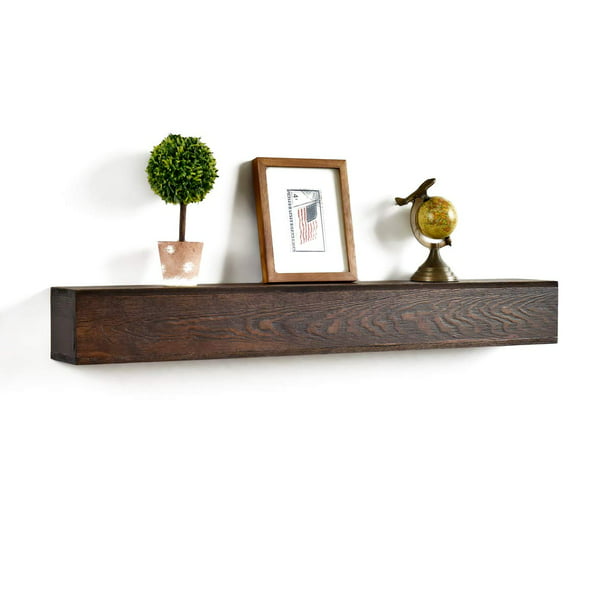 Welland 6 High Dylan Rustic Floating, Reclaimed Wood Fireplace Mantel Shelves