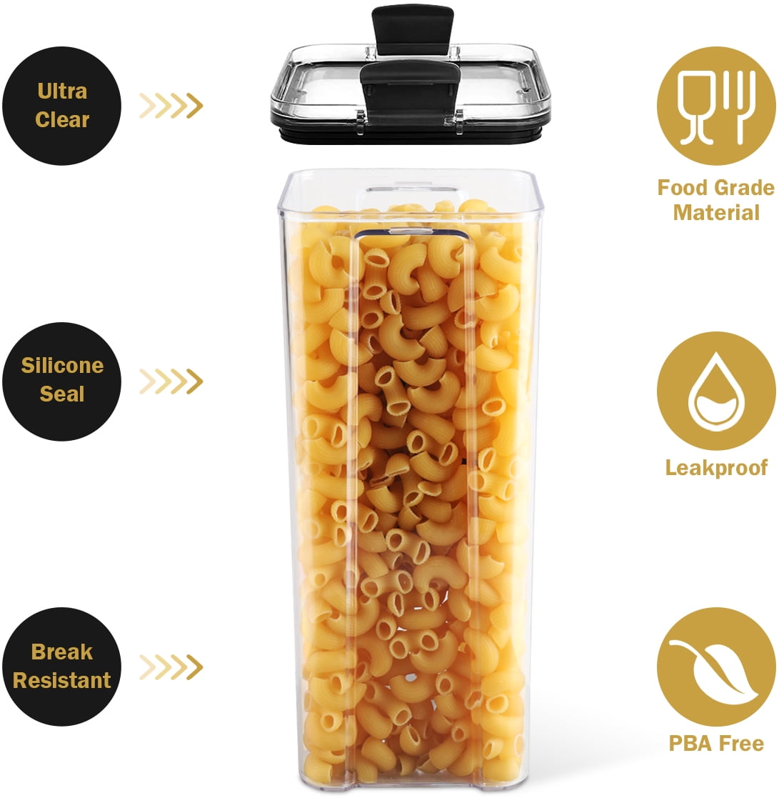 Kosbon Airtight Food Storage Container Set, 14 Pcs BPA Free Plastic Dry Food Rice Canisters for Kitchen Pantry Organization and Storage