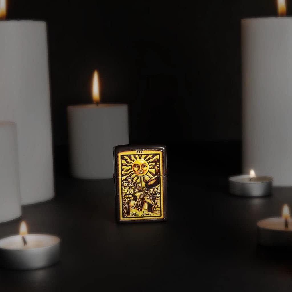 Zippo Lighter - Personalized Custom Message Engraved on Backside for Special Designs Windproof Lighter (The Sun of God 48452)