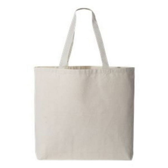 Q-Tees 11L Canvas Tote with Contrast-Color Handles