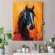 thumbnail image 4 of Qisvanset 12x16 Inch Pop Art Dark Horse Canvas Wall Art, Colorful Abstract Animal Ready To Hang Decor, 4 of 5