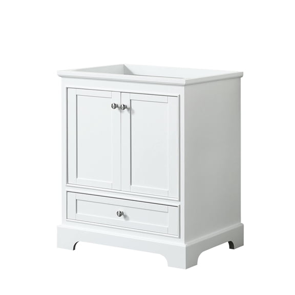Wyndham Collection Deborah 30"Metal Single Bathroom Vanity in Chrome/White