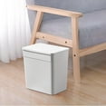 thumbnail image 4 of Customer Favorite, Spring-Covered Garbage Bin,New Design Household Trash Can,Multi-Purpose Storage Container for Kitchen,Narrow Belt Lid,Toilet Bin with Lid,Waste Bins | Plastic, White, 4 of 9
