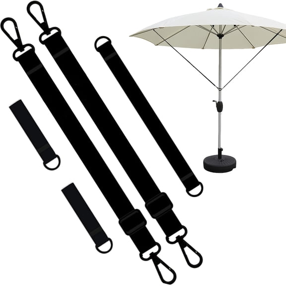 Outdoor Umbrella Wind Strap Set, Heavy Duty Adjustable Patio Umbrella Stabilizer Tie Down for Cantilever Parasol