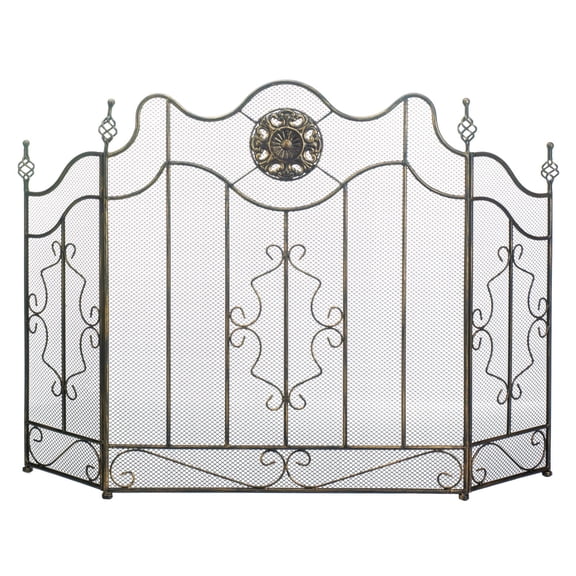 Zingz & Thingz 32" Victorian Black Contemporary Fireplace Screen