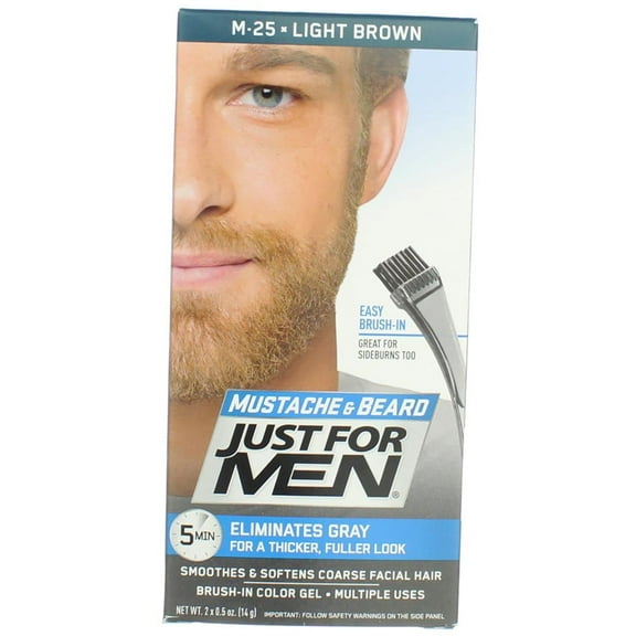 JUST FOR MEN Brush-In Color Gel, Mustache & Beard, M-25 Light Brown 1 ea (Pack of 3)