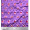thumbnail image 1 of Soimoi Purple Cotton Cambric Fabric Flower & Leaves Watercolor Decor Fabric Printed Yard 58 Inch Wide, 1 of 3
