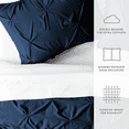 thumbnail image 3 of Noble Linens Navy Pinch Pleat 3-Piece Duvet Cover Set, King/Cal King, 3 of 6