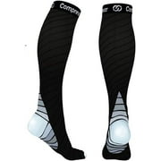 CompressionGear Sport Compression Socks - 20-30mmHg Workout Gear for Men & Women Black/Gray Small/Medium
