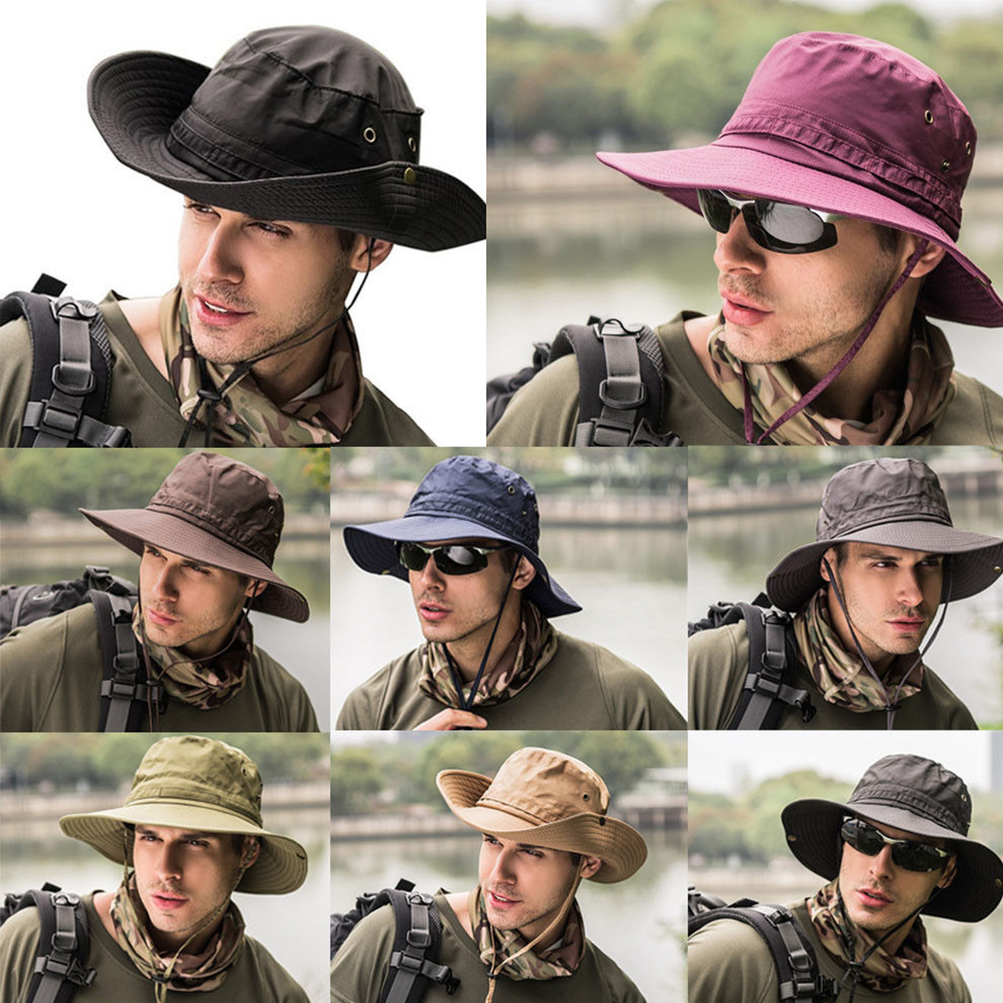 SUNSIOM Men's Military Bucket Hat Boonie Hunting Fishing Climbing Outdoor Wide Cap Brim - image 2 of 6