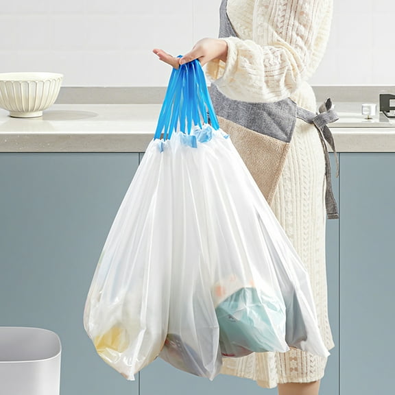 PKPower Trash Bags Biodegradable, 6 Gallon Trash bags Recycling & Degradable Garbage Bags Compostable Bags Strong Rubbish Bags Wastebasket Liners Bags for Kitchen Bathroom Office Car(Pack of 1, Blue)