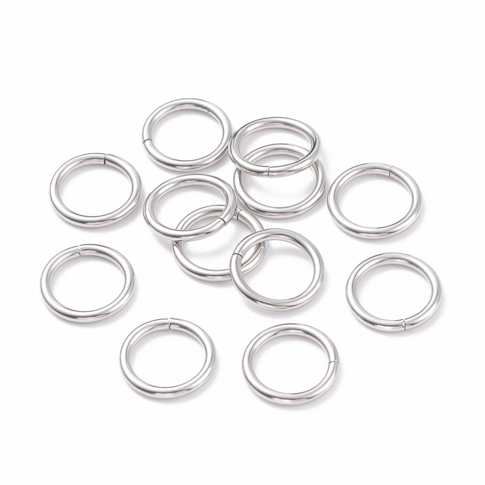 304 Stainless Steel Jump Rings Open Jump Rings Stainless Steel color 12 Gauge 16x2mm Inner Diameter: 12mm