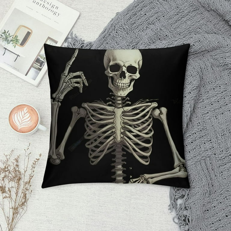 MLJA Gothic Christmas Decor Gothic Bedding Room Decor Goth Pillow Covers Both Painted Skeleton Horror Throw Pillows for Couch Bed Sofa Walmart