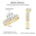 thumbnail image 6 of Rosec Jewels Moissanite Bridal Ring Set - D-VS1 Quality Certified - 2 Carat Engagement Ring with Wedding Band - with Jewelry Box, 10K Yellow Gold, US 8.00, 6 of 7