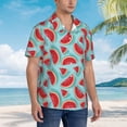 thumbnail image 2 of Lsque Watermelon pattern Hawaiian Shirt for Men, Unisex Summer Beach Casual Short Sleeve Button Down Shirts-XX-Large, 2 of 9