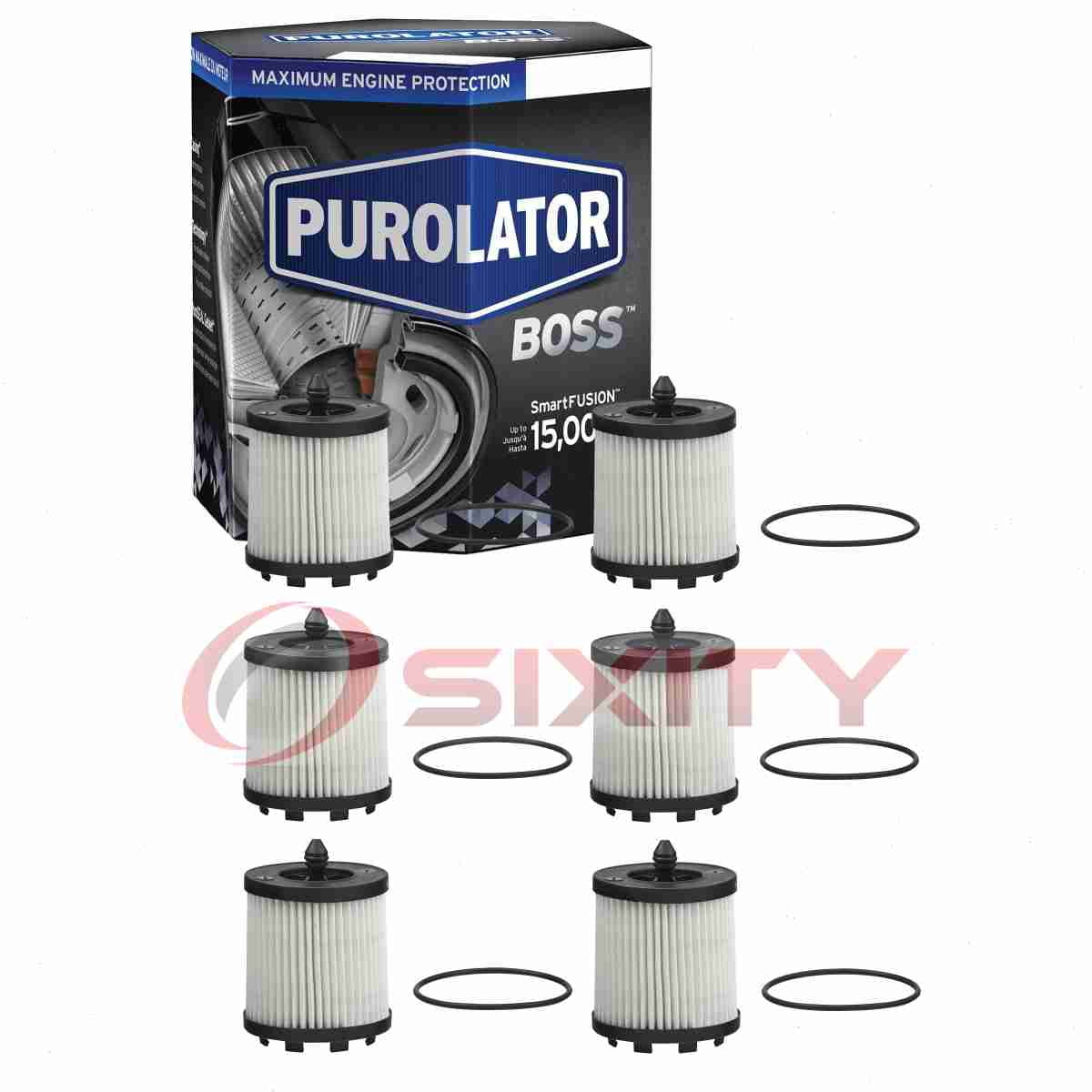 6 pc Purolator BOSS PBL15436 Engine Oil Filters for Oil Change Lubricant Filters Fits select: 2010-2017 CHEVROLET EQUINOX, 2004-2014 CHEVROLET MALIBU