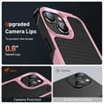 thumbnail image 5 of ELEHOLD for iPhone 13 2021 Fit Case, Military-Grade Dual Layer Raised Frame Screen & Camera Lens Protective Armor Hybrid PC+TPU Anti-Drop Shockproof Slim Rugged Case,Pink, 5 of 8