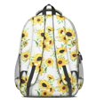 thumbnail image 3 of White Sunflower Backpack for School,Cute School Bag,Schoolbag with Adjustable Shoulder Straps & Padded Back,16.9 Inch, 3 of 5
