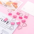 thumbnail image 4 of SHISUYAN 12pcs Metal Heart-Shaped Handle Binder Clips for Home Use Decorate Notes Pink, 4 of 8