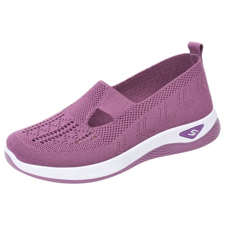 

Yindaity Air Cushion Slip On Orthopedic Walking Shoes with Arch Support Knit Casual Comfort Outdoor Walking Womens Shoes Casual Z01-PP1 6.5
