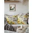 thumbnail image 2 of Outdoor Pillows Waterproof, Summer Sunflower Throw Pillows with Inserts Included, Vintage Floral Botanical Bee Farmhouse Indoor Outdoor Decorative Lumbar Pillow for Bed/Couch/Patio 16"x16", 1Pcs, 2 of 8