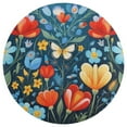 thumbnail image 3 of Watercolor Wildflowers Round Rugs -Washable Non-Slip Small Round Area Rug Throw Soft Circle Rugs for Bedroom, Modern Print Indoor Carpet for Entryway Sofa Living Room, 3 of 7