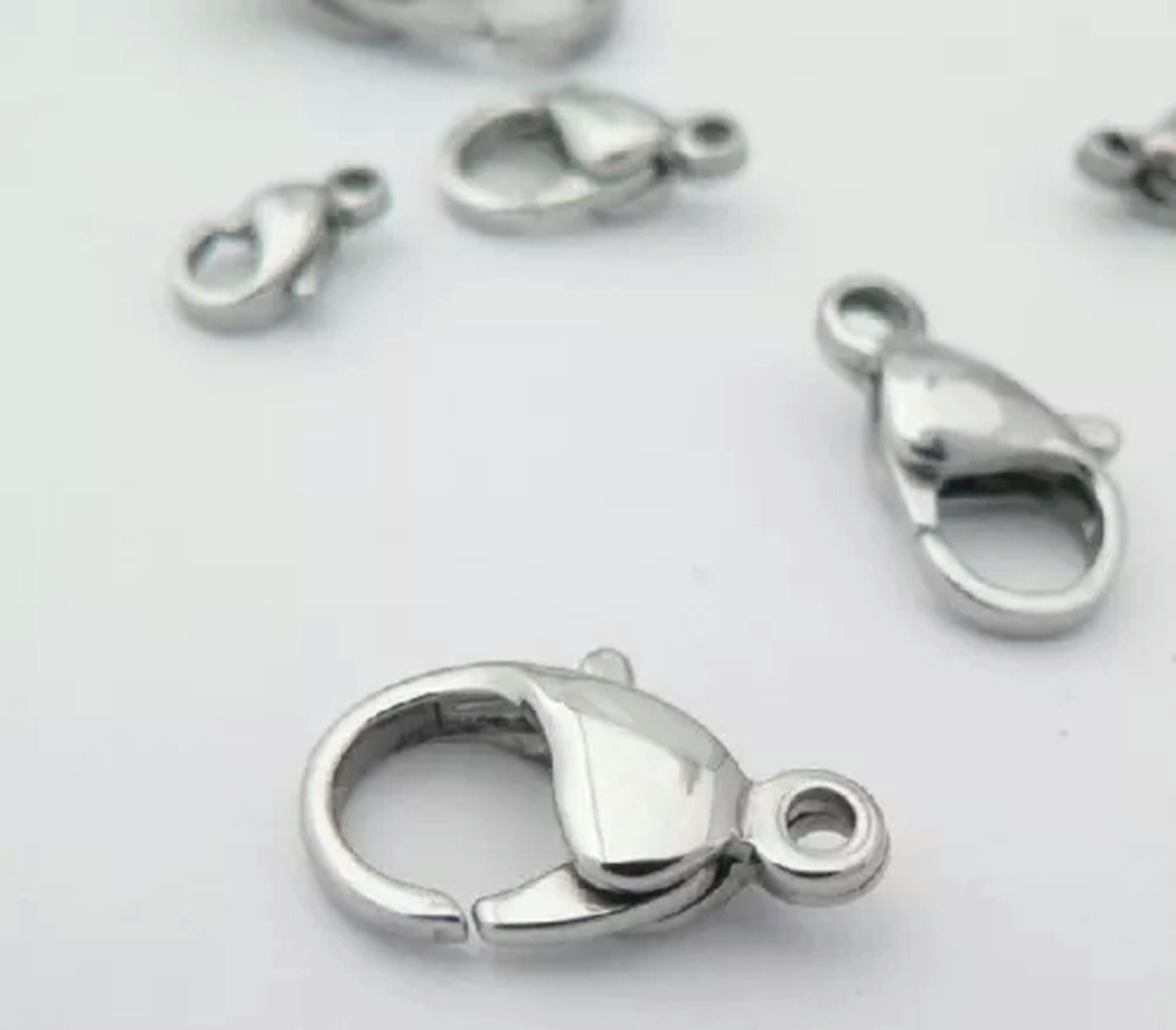 HOOUN wholesale 100pcs/ 500pcs Stainless steel lobster clasps & Hooks jewelry finding-10mm-500pcs