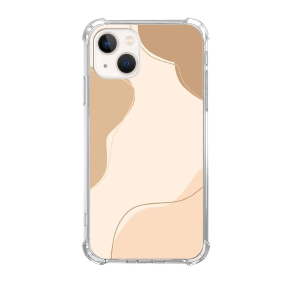 Beige Flow Case Compatible with iPhone 13,Unique Art Design TPU Bumper Cover Case