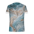thumbnail image 4 of Hauts d'Été pour Femmes 2023 Mode Oversize Col en V Patchwork en Dentelle Manches Courtes Blouse Décontractée Chemises Col en V en Dentelle pour Femmes, 4 of 5