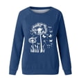 thumbnail image 4 of Raeneomay Long Sleeve Shirts for Women Womens Casual Long Sleeved Round Neck Hooded Printed Shoulder SweatShirt, 4 of 4