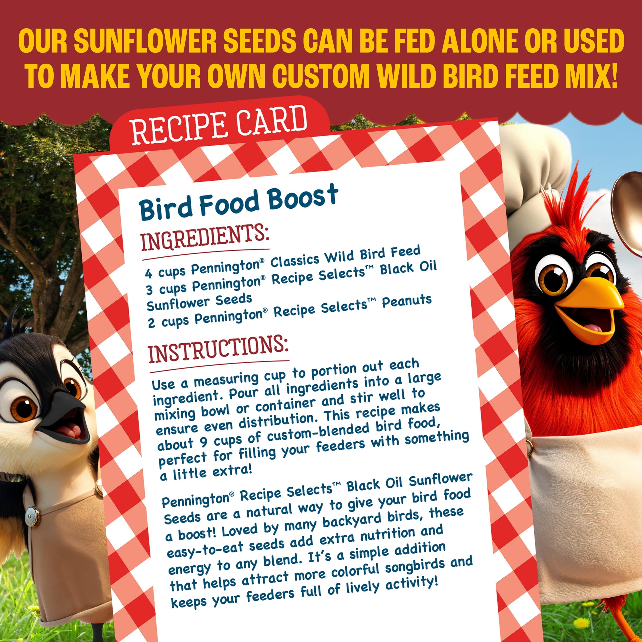 Pennington Recipe Selects Black Oil Sunflower Seed Dry Wild Bird Feed, Bird Food, 20 lb. Bag, 1 Pack