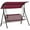 Wine Red, variant on GVN Outdoor Porch Swings,Hanging Porch Swings,3-Person Porch Swing with Stand, Outdoor Swing for Patio Porch with Comfortable Swing Bench-Style Seat, Dark Blue