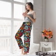 thumbnail image 4 of Uemuo Geometry Pattern Women's Wide Leg Palazzo Lounge Pants with Pockets Light Weight Loose Comfy Casual Pajama Pants-Small, 4 of 9