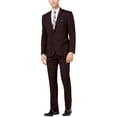 thumbnail image 1 of Nick Graham Mens Slim-Fit Stretch Two Button Formal Suit, Red, 46 Long / 39W x 32L, 1 of 1